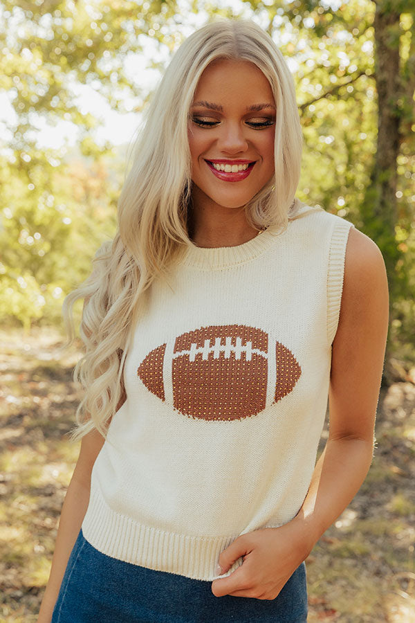 Tailgate Favorite Embellished Knit Vest Top Image - 1