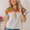 Park Avenue Chic Quarter Zip Color Block Top Image - 1