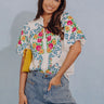 Bloom and Vine Embroidered Linen-Blend Top Image - 1