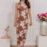 Opulent Evening Floral Mesh Midi Dress Image - 1