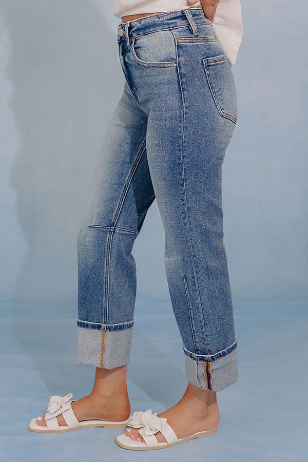 RISEN Kristy High Waist Straight Leg Jean in Medium Wash Image - 5