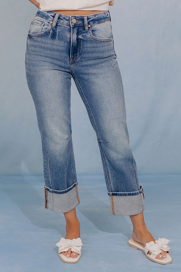 RISEN Kristy High Waist Straight Leg Jean in Medium Wash Image - 4