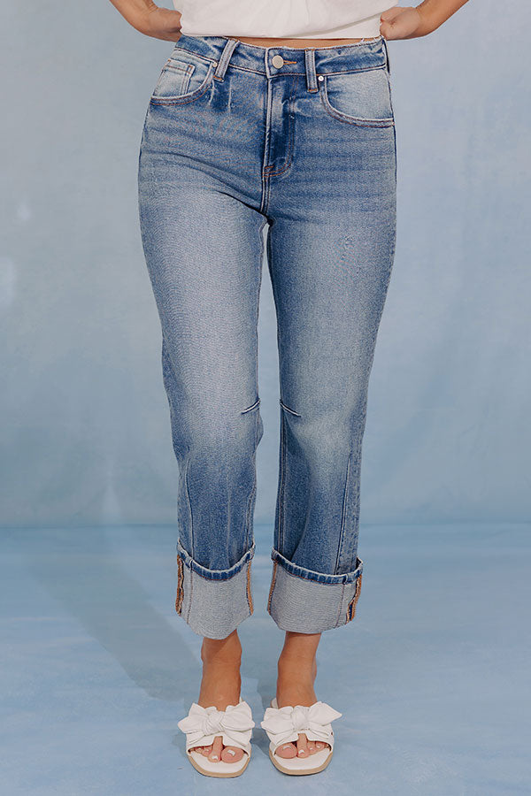 RISEN Kristy High Waist Straight Leg Jean in Medium Wash Image - 3