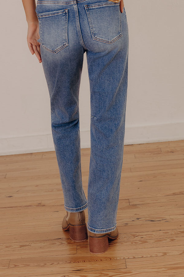 RISEN Kristy High Waist Straight Leg Jean in Medium Wash Image - 3
