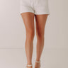 The Sierra High Waist Scalloped Shorts in White Image - 1