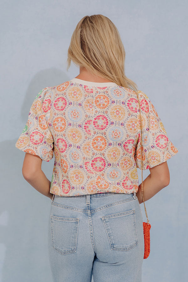 Mosaic of Style Floral Embroidered Top Image - 3
