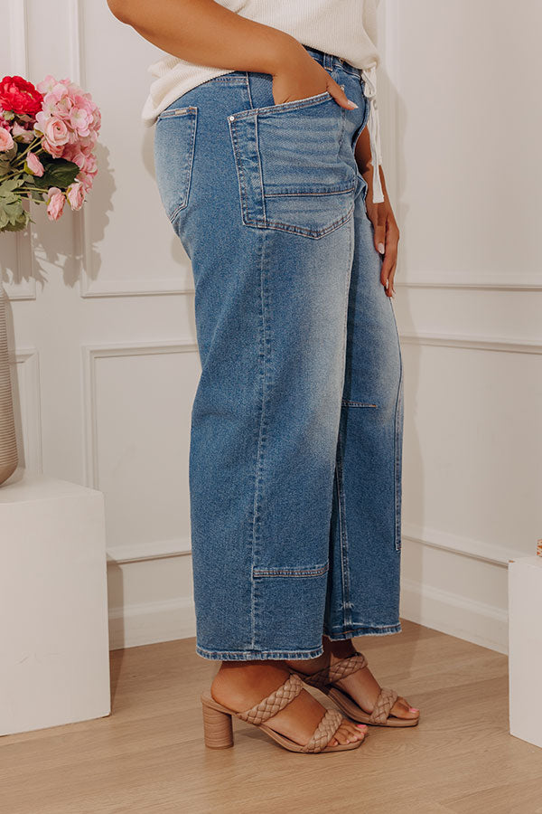 RISEN Calvin Midrise Barrel Leg Jean Curves Image - 3