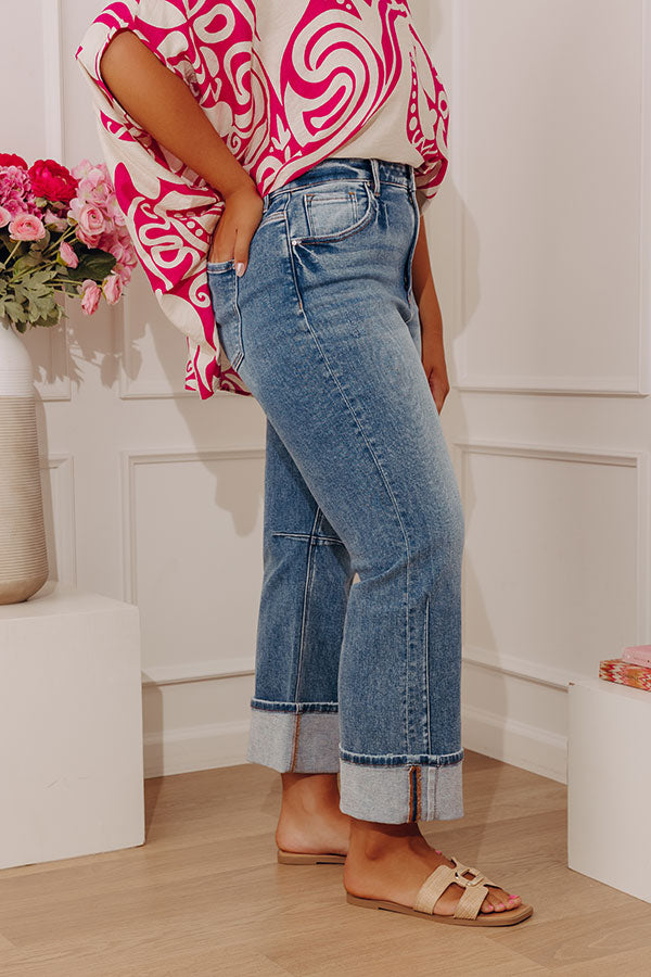 RISEN Kristy High Waist Straight Leg Jean in Medium Wash Curves Image - 3