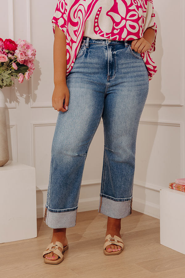 RISEN Kristy High Waist Straight Leg Jean in Medium Wash Curves Image - 1