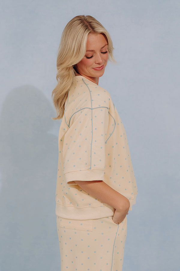 Easy Living Polka Dot Terry Sweatshirt Tee Image - 2