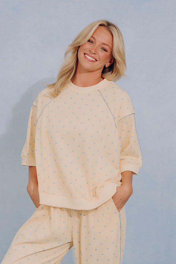Easy Living Polka Dot Terry Sweatshirt Tee Image - 1