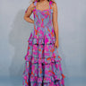 Watercolor Smiles Tiered Maxi Dress Image - 1