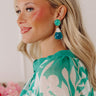 Vacay Bound Color Block Drop Earrings in Turquoise Image - 1