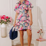 Botanical Daydream Satin Mini Dress in Pink Image - 1