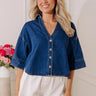 Cosmos at the Beach House Denim Top Image - 1