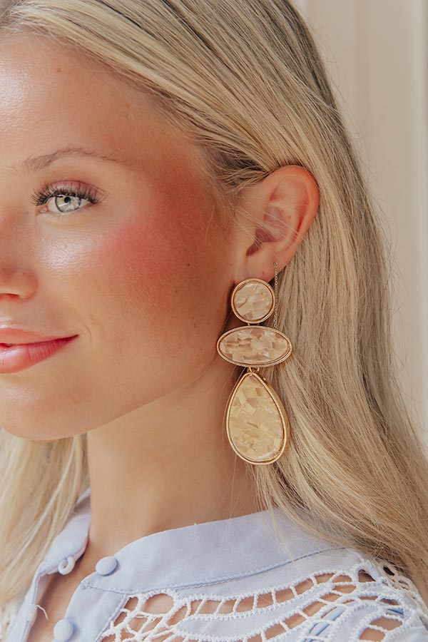 Champagne Cascade Drop Earrings in Mocha