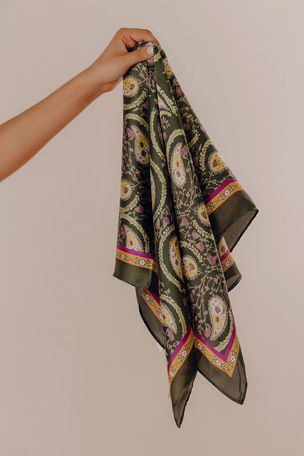 Vacay Ready Floral Satin Hair Scarf