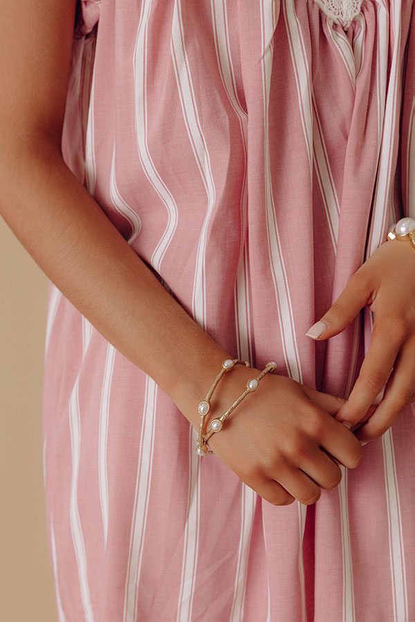 Amalfi Muse Bangle Bracelet Set in Pearl