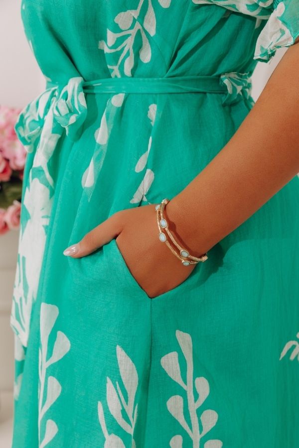Amalfi Muse Bangle Bracelet Set in Seaglass