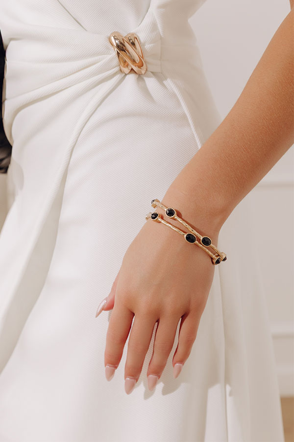 Amalfi Muse Bangle Bracelet Set in Black Image - 1