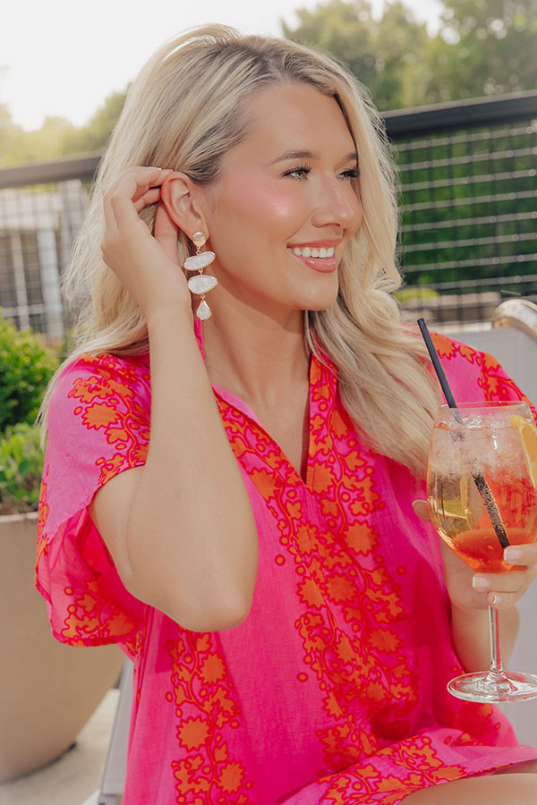 Bungalow Bound Drop Earrings in White