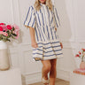 Yacht Day Stripe Mini Dress in Navy Image - 1