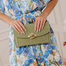 Evening Out Patent Clutch in Sage Image - 1