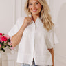 Modern Muse Button Down Top in White Image - 1