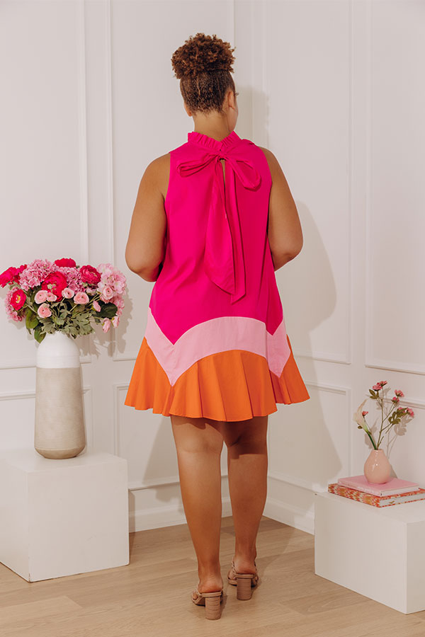 Sunset Social Color Block Mini Dress Curves Image - 4