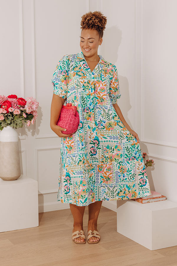 Party Blooms Floral Midi Dress Curves Image - 5