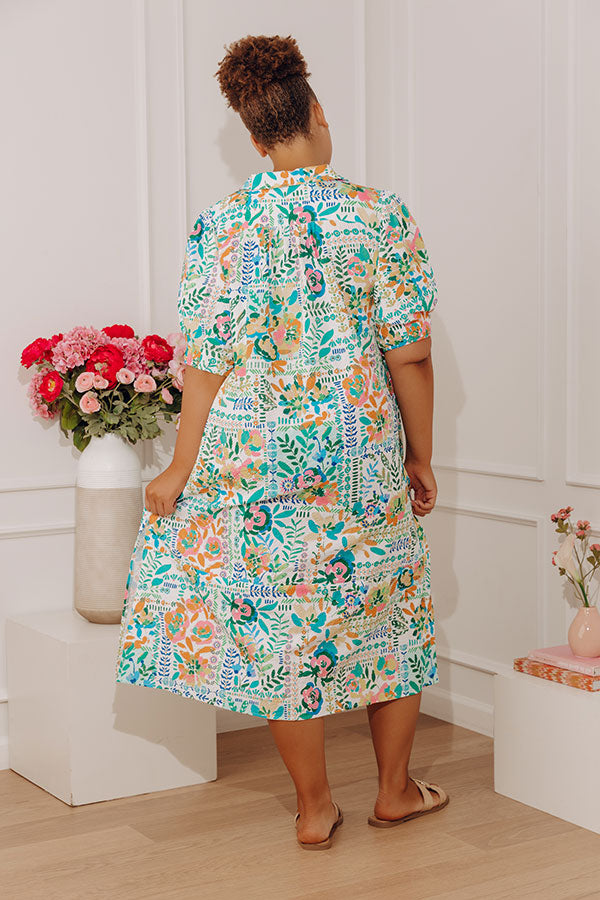 Party Blooms Floral Midi Dress Curves Image - 4