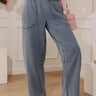 The Solenne High Waist Chambray Barrel Leg Pants Image - 1