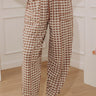 The Callie High Waist Checkered Barrel Leg Pants in Mocha Image - 1