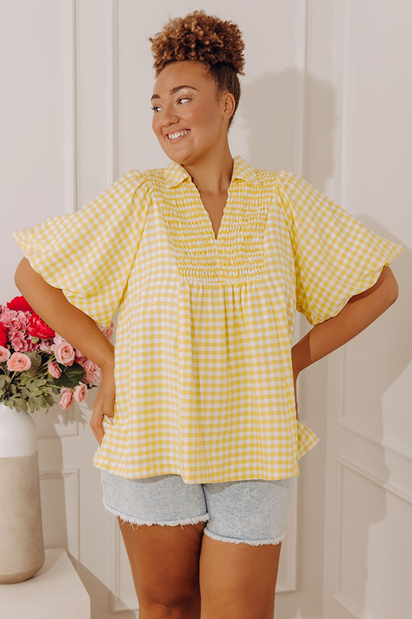 Picnic Charm Gingham Top Curves Image - 5