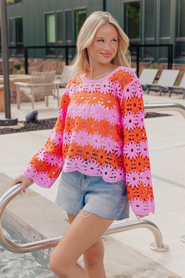 Flower Pop Crochet Top Image - 2