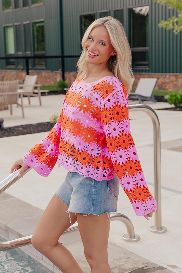 Flower Pop Crochet Top Image - 3