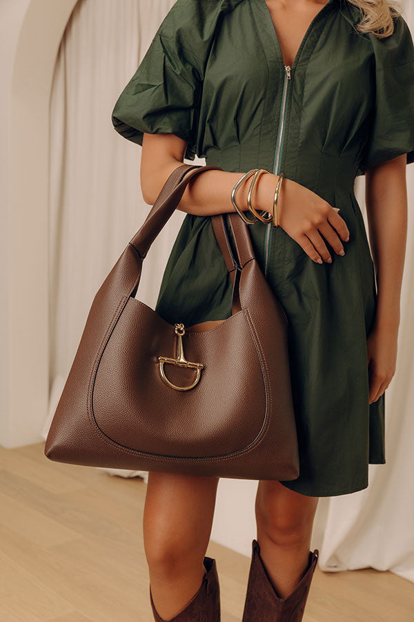 Penthouse Views Faux Leather Large Tote in Chestnut Image - 1
