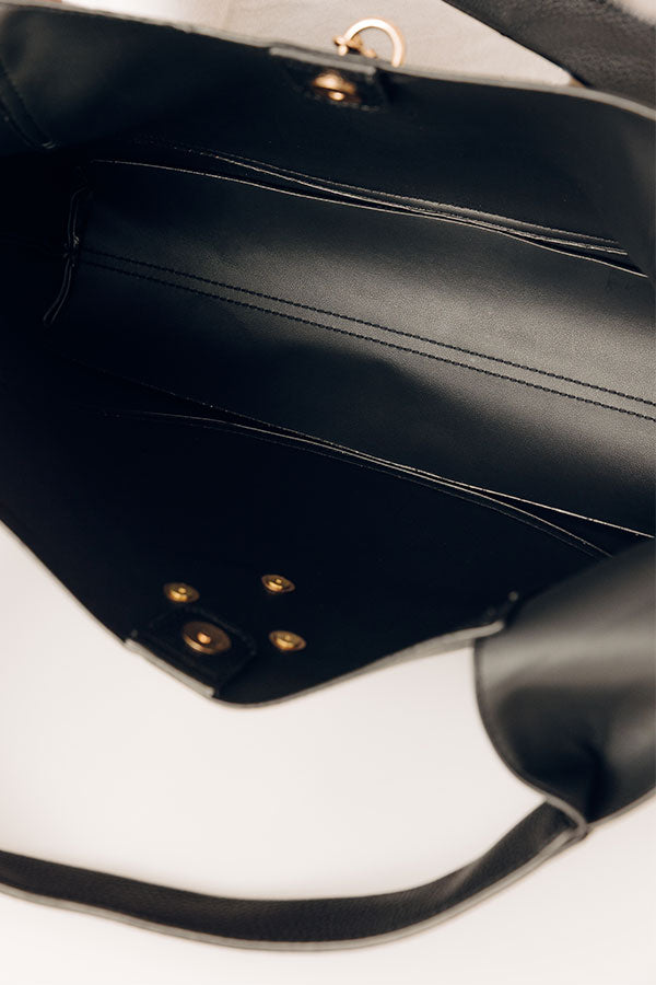 Penthouse Views Faux Leather Large Tote in Black Image - 5