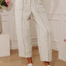 The Callie High Waist Checkered Barrel Leg Pants in Light Sage Image - 1