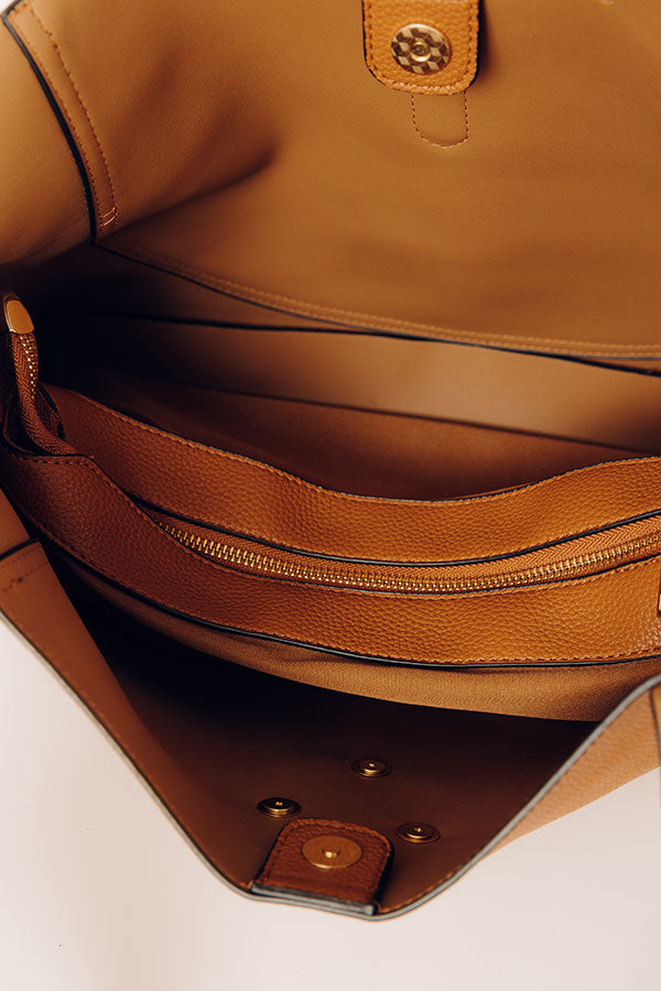 Penthouse Views Faux Leather Large Tote in Camel Image - 4