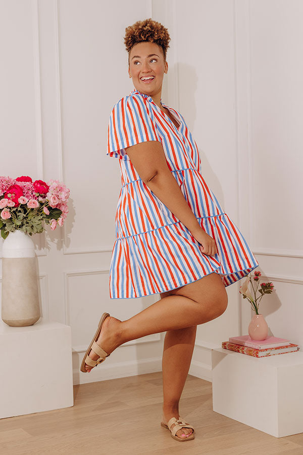Liberty Lane Stripe Mini Dress Curves