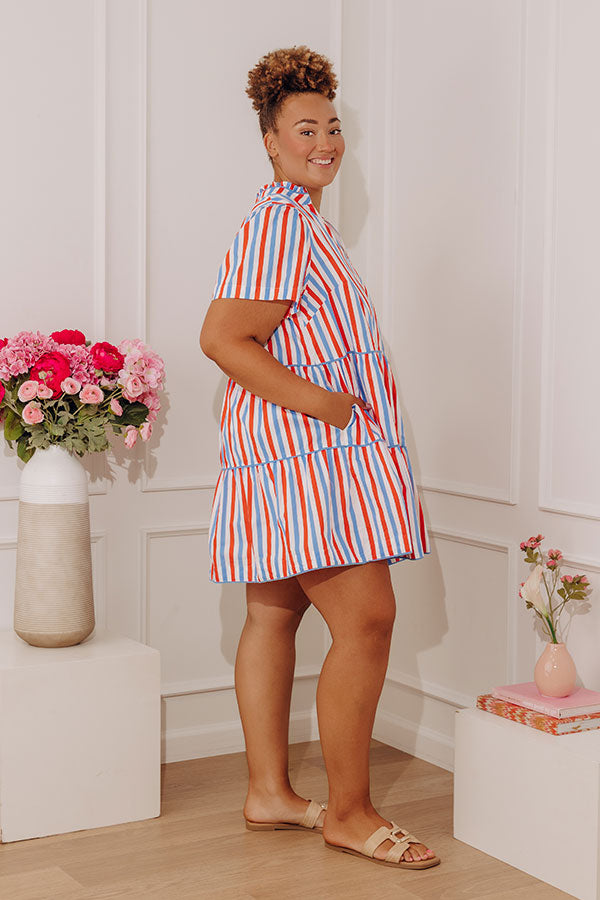 Liberty Lane Stripe Mini Dress Curves Image - 3