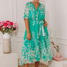 Whispering Blooms Midi Dress in Jade Curves Image - 1