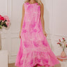 Amalfi Garden Embroidered Midi Dress in Pink Image - 1