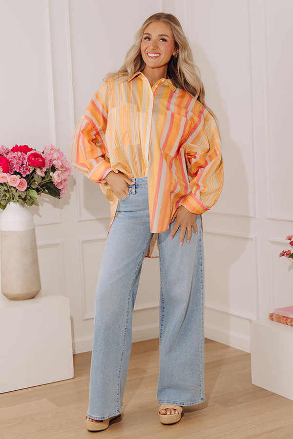 Sherbet Skies Stripe Button Up Top Image - 3