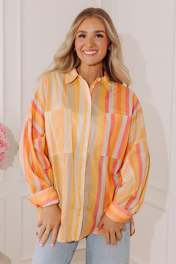 Sherbet Skies Stripe Button Up Top Image - 4