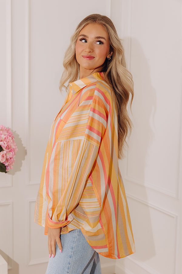 Sherbet Skies Stripe Button Up Top Image - 5