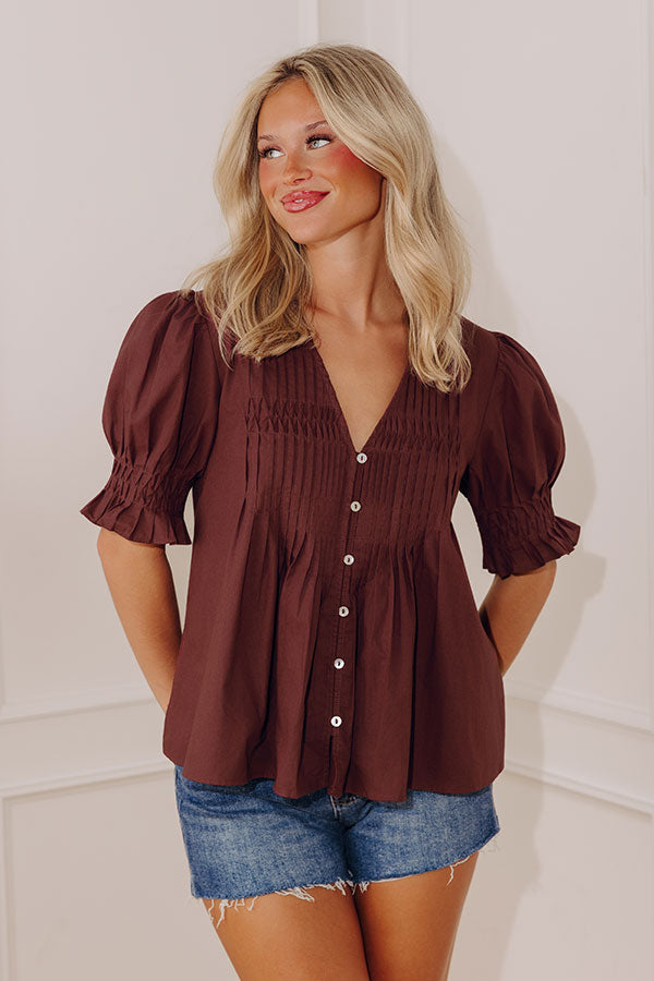 Uptown Darling Button Down Top in Plum Image - 1