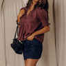 Uptown Darling Button Down Top in Plum Image - 1