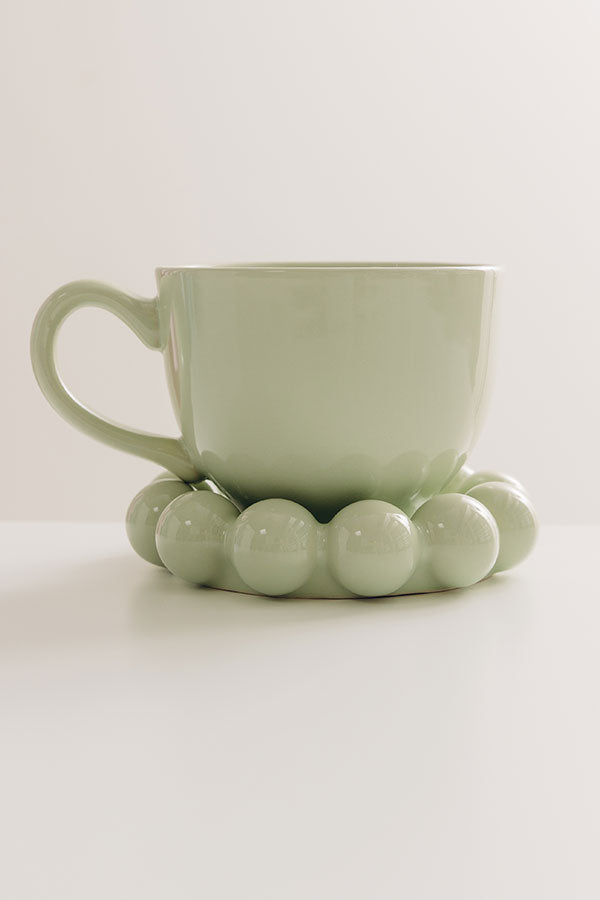 Spill The Tea Stoneware Mug in Mint Image - 1